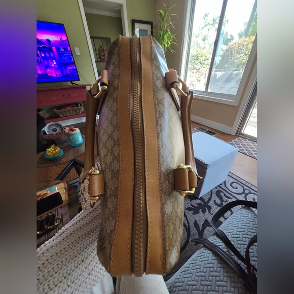 Celine Macadam Canvas and Leather Satchel Bag - Picture 6 of 11